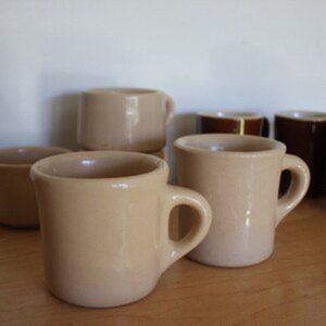 Vintage Heavy Diner Cups - Restaurant Ware Tepco Hall Burden, 2 mugs